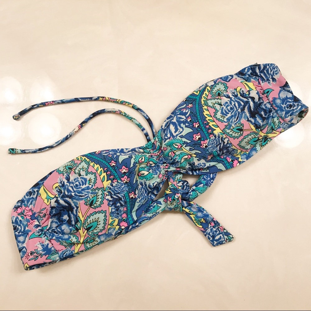 Juicy Couture Blue & Pink Floral Bikini Top